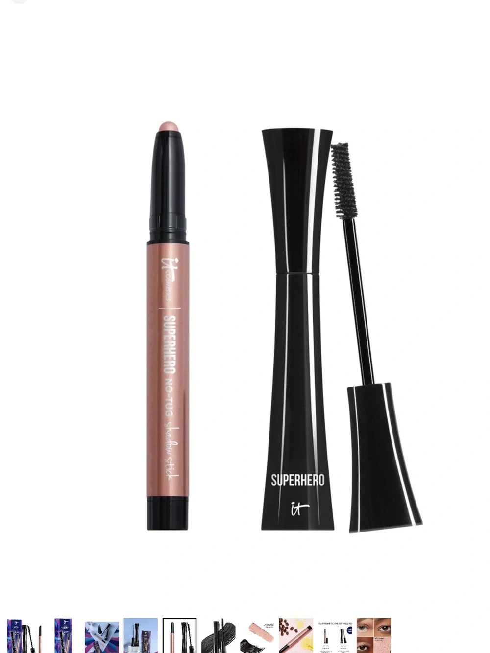 It Cosmetics Superhero Mascara & Shadow StickGift Set Duo N Full Sizes NEW!